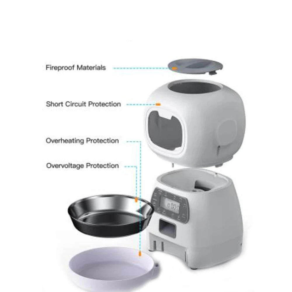 3.5L Automatic Pet Feeder Smart Food Dispenser for Cats Dogs Timer Stainless Steel Bowl Auto Dog Cat Pet Feeding Pet Supplies